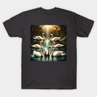 Seven Swans Swimming T-Shirt